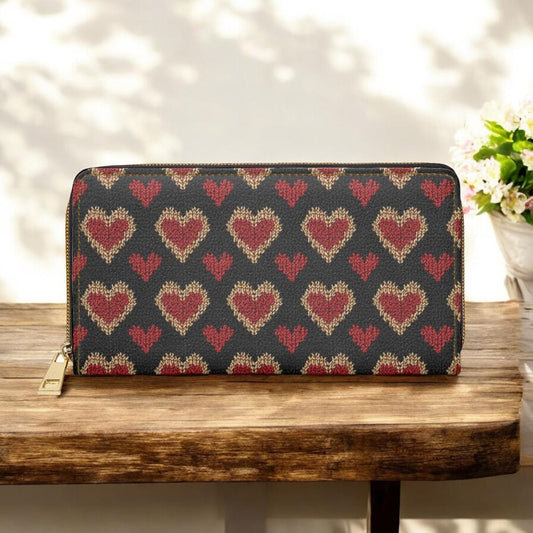 Valentine's Wallet, Slim Wallet, Small Wallet, Minimalist Wallet, Womens Wallet, Women Wallet, Valentines Keepsake, Faux Knit
