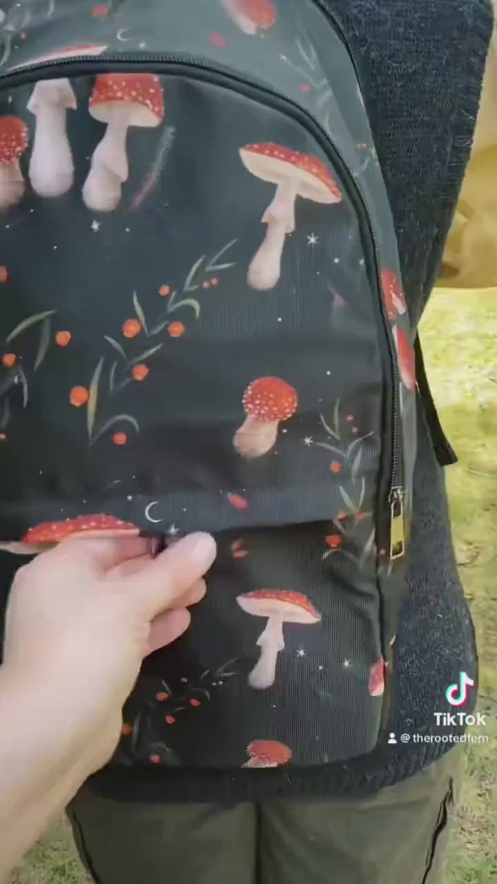 Canvas Backpack, Floral backpack, Laptop Backpack, Backpack Women, Travel Backpack, Cute Backpack, Dark Cottagecore, Backpacks For School