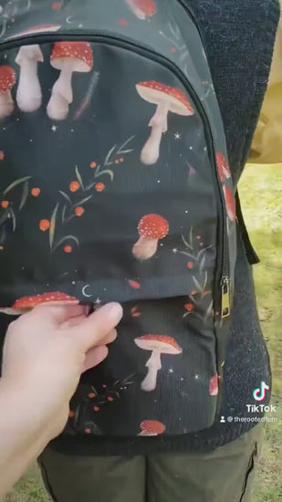 Canvas Backpack, Floral backpack, Laptop Backpack, Backpack Women, Travel Backpack, Cute Backpack, Dark Cottagecore, Backpacks For School